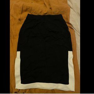Staud Black Straight Skirt With White Details Size XS